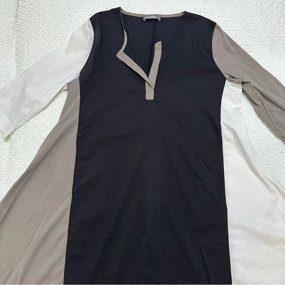 Alembika Tunic Dress Color Block Asymmetrical Pockets Size 5 - Picture 7 of 11